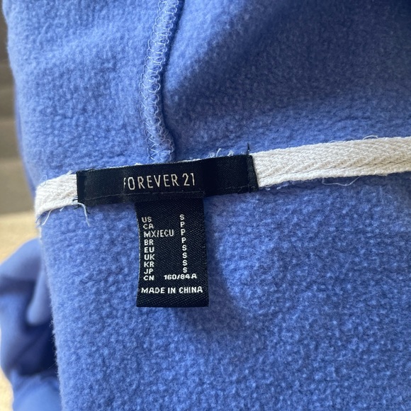 Forever21 purple blue cropped zip up hoodie preowned size small - Picture 6 of 7